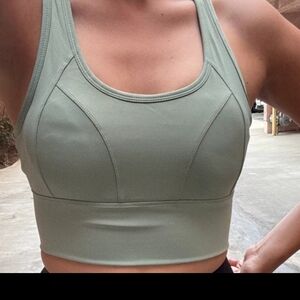 OTOS Workout Sport Bra Crop Top Racerback Padded Cutout High Support Green S/M/L